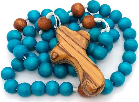 Wooden Rosary (Blue Green) in Saudi Arabia