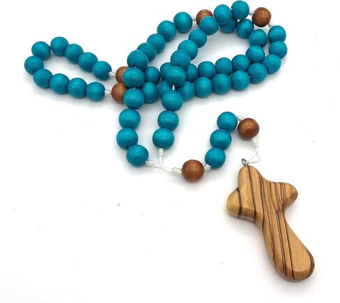 Wooden Rosary (Blue Green) in Saudi Arabia