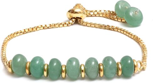 Gempires Natural Amazonite Beads Bolo Bracelet, 14k Yellow Gold Plated Handmade Jewerly, Adjustable Bracelets For Women (Amazonite) in Saudi Arabia