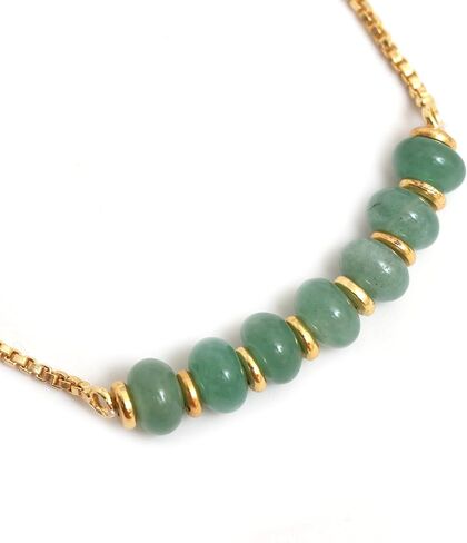 Gempires Natural Amazonite Beads Bolo Bracelet, 14k Yellow Gold Plated Handmade Jewerly, Adjustable Bracelets For Women (Amazonite) in Saudi Arabia