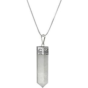 Amethyst Stone Healing Pencil Point Pendant For Heart And Throat Chakras Pendant Necklace For Girls Women Men Christmas Gift