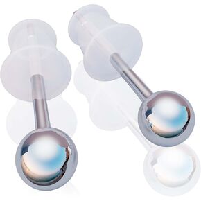 Pair Of Gold Stud Earrings - 3 mm ball studs - 14K Gold Stud Earrings - Soft Silicone Rubber Earring Back Stoppers