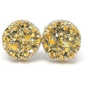مشبك ذكي غير مرئي على أقراط Druzy الصناعية للأذنين غير المثقوبة مقاس 8 مم (رمادي معدني) in Kuwait