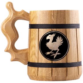 FF Chocobo Beer Stein, FF Wooden Beer Mug, 22 oz, Engraved Beer Tankard, Gift for Gamer, Groomsmen Gift, Gift for Him, Boyfriend Gift in Saudi Arabia
