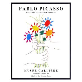 Pablo Picasso Wall Art & Decor - LARGE 11x14 - Pablo Picasso Poster Prints - Mid Century Modern Minimalist Abstract Aesthetic Room Decor - Gallery Wall Art - Bouquet of Peace - Flowers - Museum Poster in Saudi Arabia