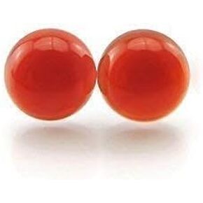 Cabochon Half-Round Earrings on Hypoallergenic Titanium Posts 10mm (Black Agate)
