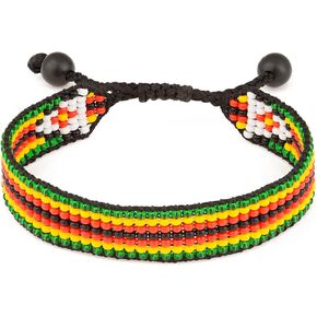 Zambia Flag Bracelet: Handmade Bracelet,Adjustable Beaded Boho-Style Rope Bangle with Patriotic Design