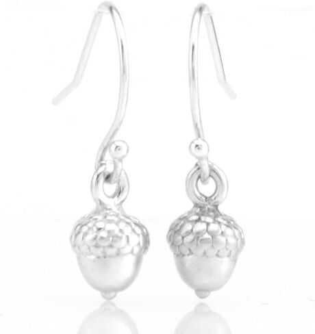 Sterling Silver Tiny 3D Acorn Earrings in Saudi Arabia