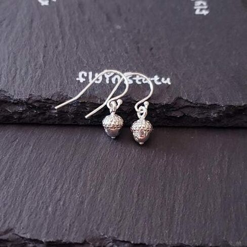 Sterling Silver Tiny 3D Acorn Earrings in Saudi Arabia