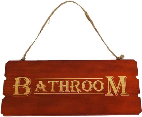 Pongs Rustic Wooden Sign, Bathroom Sign, Decorative Wood Sign Home Office Decor in Saudi Arabia