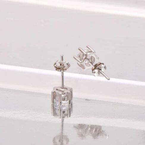 5MM Sterling Silver Cubic Zirconia Black Diamond Studs Earrings Post Backs, Black Rhodium Plating in Saudi Arabia