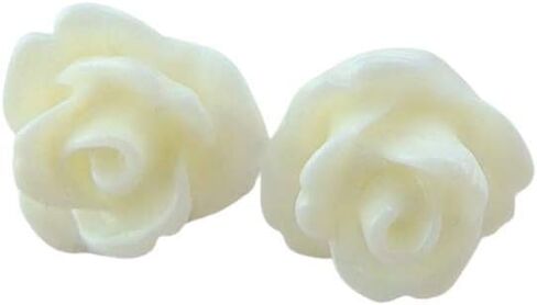 Invisible Clip On 9mm Rose Earrings for Non-pierced Ears Metal Free (Red) in Saudi Arabia