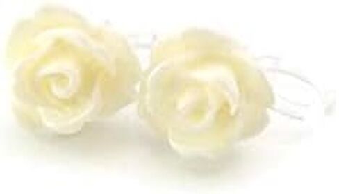 Invisible Clip On 9mm Rose Earrings for Non-pierced Ears Metal Free (Red) in Saudi Arabia