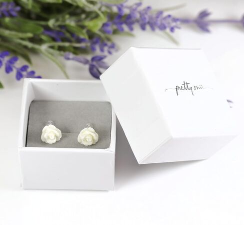 Invisible Clip On 9mm Rose Earrings for Non-pierced Ears Metal Free (Red) in Saudi Arabia