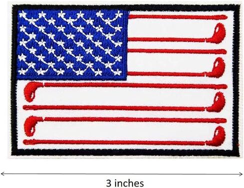 American Flag Golf Embroidered Iron On Patch Golf Shirt Bag Hats DIY in Saudi Arabia