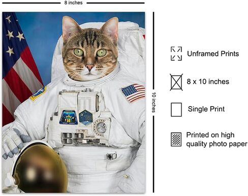 Cat Astronaut - Cat Wall Decor - Astronaut Decor - Space Wall Decor - Space Wall Art - NASA Wall Decor - Funny Cat Wall Art Poster - Cute Cat Home Decor - Cat Themed Gifts in Saudi Arabia