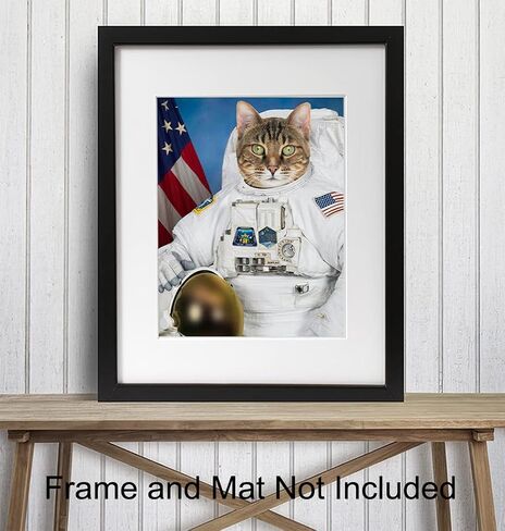 Cat Astronaut - Cat Wall Decor - Astronaut Decor - Space Wall Decor - Space Wall Art - NASA Wall Decor - Funny Cat Wall Art Poster - Cute Cat Home Decor - Cat Themed Gifts in Saudi Arabia