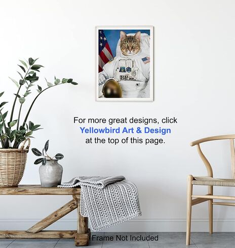 Cat Astronaut - Cat Wall Decor - Astronaut Decor - Space Wall Decor - Space Wall Art - NASA Wall Decor - Funny Cat Wall Art Poster - Cute Cat Home Decor - Cat Themed Gifts in Saudi Arabia