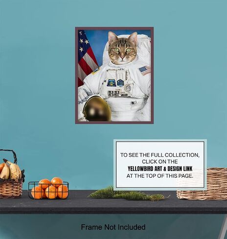Cat Astronaut - Cat Wall Decor - Astronaut Decor - Space Wall Decor - Space Wall Art - NASA Wall Decor - Funny Cat Wall Art Poster - Cute Cat Home Decor - Cat Themed Gifts in Saudi Arabia