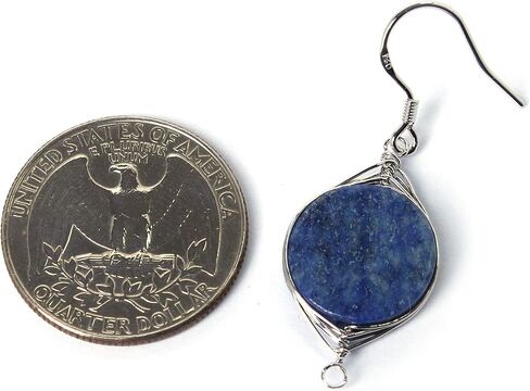 الحجر الطبيعي سلك التفاف استرخى إسقاط أقراط البلاتين مطلي 925 فضة هوك/اللازورد الجولة 16 مللي متر in Kuwait