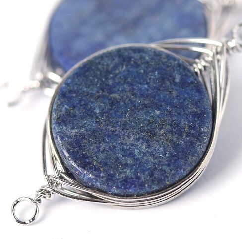 الحجر الطبيعي سلك التفاف استرخى إسقاط أقراط البلاتين مطلي 925 فضة هوك/اللازورد الجولة 16 مللي متر in Kuwait