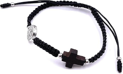 سوار مصنوع يدويًا للنساء من Azabache Cross Saint Benedict Protection in Saudi Arabia