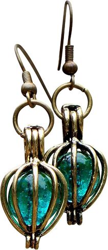 Recycled Vintage Mason Jar Brass Drop Earrings in Kuwait