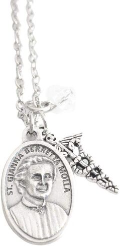 St Gianna Molla Patron Saint of Doctors Catholic Necklace in Saudi Arabia