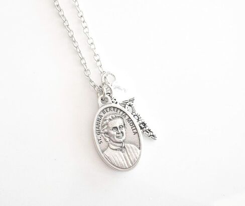 St Gianna Molla Patron Saint of Doctors Catholic Necklace in Saudi Arabia
