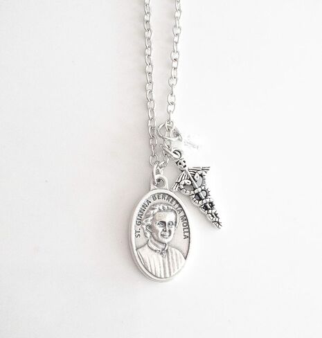 St Gianna Molla Patron Saint of Doctors Catholic Necklace in Saudi Arabia