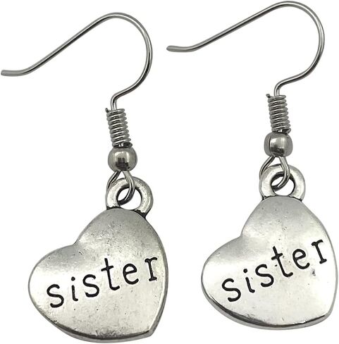 Sister Earrings - Sister Gifts - Birthday Gift - Family Jewelry - Charm Earrings - Christmas Gift in Saudi Arabia