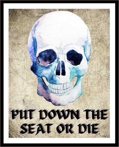 Roxbury Row Halloween ديكور الحمام، ديكور الهيكل العظمي، دع هذا القرف يذهب، ديكور الحمام زن، ديكور الحمام الفريد، مخيف، زاحف، فن الجدار القوطي، علامات الحمام مضحك in Kuwait