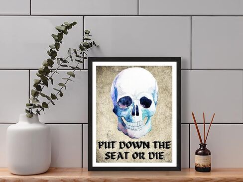 Roxbury Row Halloween ديكور الحمام، ديكور الهيكل العظمي، دع هذا القرف يذهب، ديكور الحمام زن، ديكور الحمام الفريد، مخيف، زاحف، فن الجدار القوطي، علامات الحمام مضحك in Kuwait