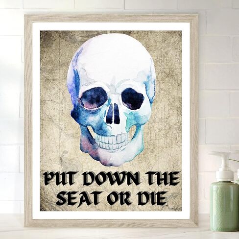 Roxbury Row Halloween ديكور الحمام، ديكور الهيكل العظمي، دع هذا القرف يذهب، ديكور الحمام زن، ديكور الحمام الفريد، مخيف، زاحف، فن الجدار القوطي، علامات الحمام مضحك in Kuwait