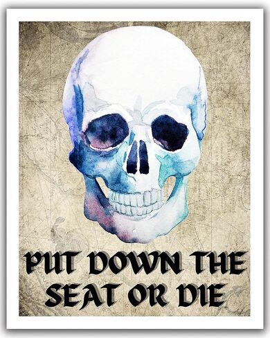 Roxbury Row Halloween ديكور الحمام، ديكور الهيكل العظمي، دع هذا القرف يذهب، ديكور الحمام زن، ديكور الحمام الفريد، مخيف، زاحف، فن الجدار القوطي، علامات الحمام مضحك in Kuwait