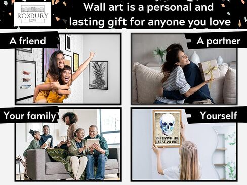 Roxbury Row Halloween ديكور الحمام، ديكور الهيكل العظمي، دع هذا القرف يذهب، ديكور الحمام زن، ديكور الحمام الفريد، مخيف، زاحف، فن الجدار القوطي، علامات الحمام مضحك in Kuwait