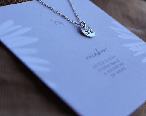 Rainbow Necklace - Dainty Sterling Silver Rainbow Necklace - Rainbow Baby Necklace - Gift after Miscarriage in Saudi Arabia