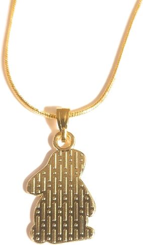 Rabbit Enamel Pendant Necklace Chain 18K Gold Plated 18 Inch White Gift Boxed in Saudi Arabia