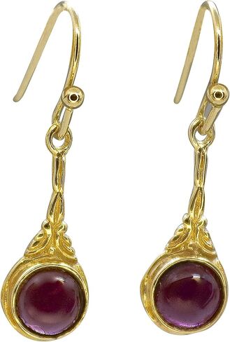 Garnet Earrings, 14k Gold plating drop dangle earrings, Red stone earrings, Victorian earrings, Dainty gold Earrings for women, Boho earrings, Gold Garnet dangle earrings, Everyday earrings in Saudi Arabia