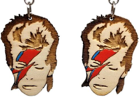 Rockstar Retro Dangle Earrings | Hand Painted Wood Drop Earring in Saudi Arabia