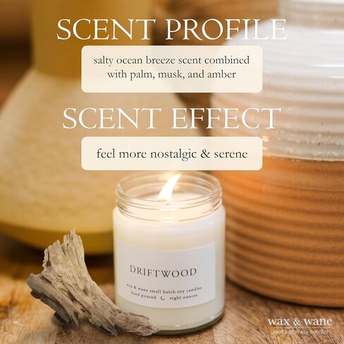 Wax & Wane Champagne 8oz Handmade Candle For Men and Women - Long Burning 40+ Hours Candles For Home, Bedroom, and Bathroom - 100% Natural Soy Candles Made in the USA in Saudi Arabia