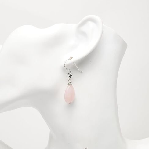 أقراط VN Jewelry النسائية المصنوعة يدويًا من الفضة الإسترليني والأحجار الكريمة الطبيعية المتدلية من اللازورد الأزرق والفيروز والملكيت والبقع الزرقاء للنساء والسيدات والفتيات (العقيق الأسود) in Saudi Arabia