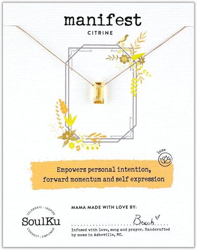 SoulKu Necklace for Women, Motivational Jewelry, Handmade Necklace With Crystals, Inspirational Gift For Her, 16" Nylon Cord with 2" Sterling Silver Extender (Amethyst, Healing) in Kuwait