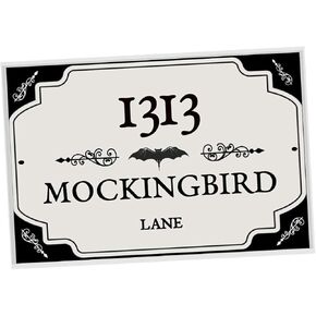 1313 Mockingbird Lane Sign Rustic Metal Print Mockingbird Ln Halloween Decoration Sign 8"x12" Goth Art (8"x12") in Saudi Arabia