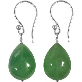 Natural Green Strawberry Pear Stone Dangle Earrings for Women Healing Chakra Gemstone Earring Healing Crystal Earring Jewelry