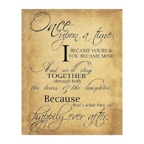 Fairy Tale Marriage & Happily Ever After-Loving Wall Art Print, Distressed-Calligraphy Love Wall Art print For Couples, Newlywed, Perfect wall Art For Home Decor, Bedroom Decor. Unframed-8 x 10" in Kuwait