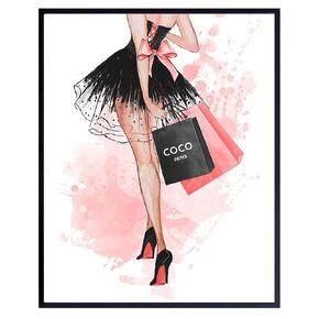 Glam Fashion Wall Art & Decor - Glamour Woman Wall Picture - High Fashion Design - Fashion Designer Wall Decor - Pink Wall Decorations Poster Print - Luxury Gifts for Women, Teens, Girls -Couture in Saudi Arabia