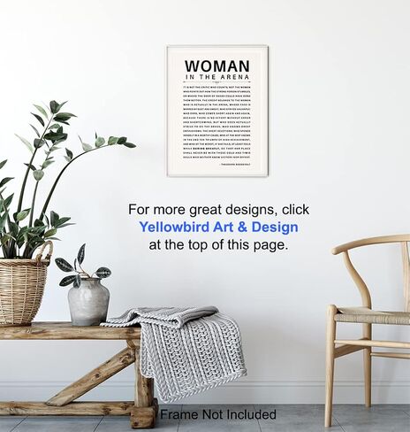 LARGE 11X14 - Man/Woman In the Arena - Teddy Roosevelt Poster - Positive Quotes - Motivational Inspirational Wall Art Decor - Uplifting Gift for Women, Feminist, Entrepreneur - Daring Greatly in Saudi Arabia