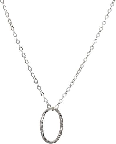 قلادة أنيكا بيلا كارما للنساء، الطول 20-22 بوصة، قلادات طويلة الطبقات، مقاومة للماء، قلادة دائرية بسيطة من الفضة الاسترليني أو الذهب المملوء (فضي) in Kuwait
