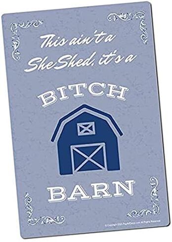 لافتة She Shed هذه ليست Shed It's a Bitch Barn لافتة مطبوعة معدنية فن الحظيرة (8 × 12 بوصة) in Saudi Arabia